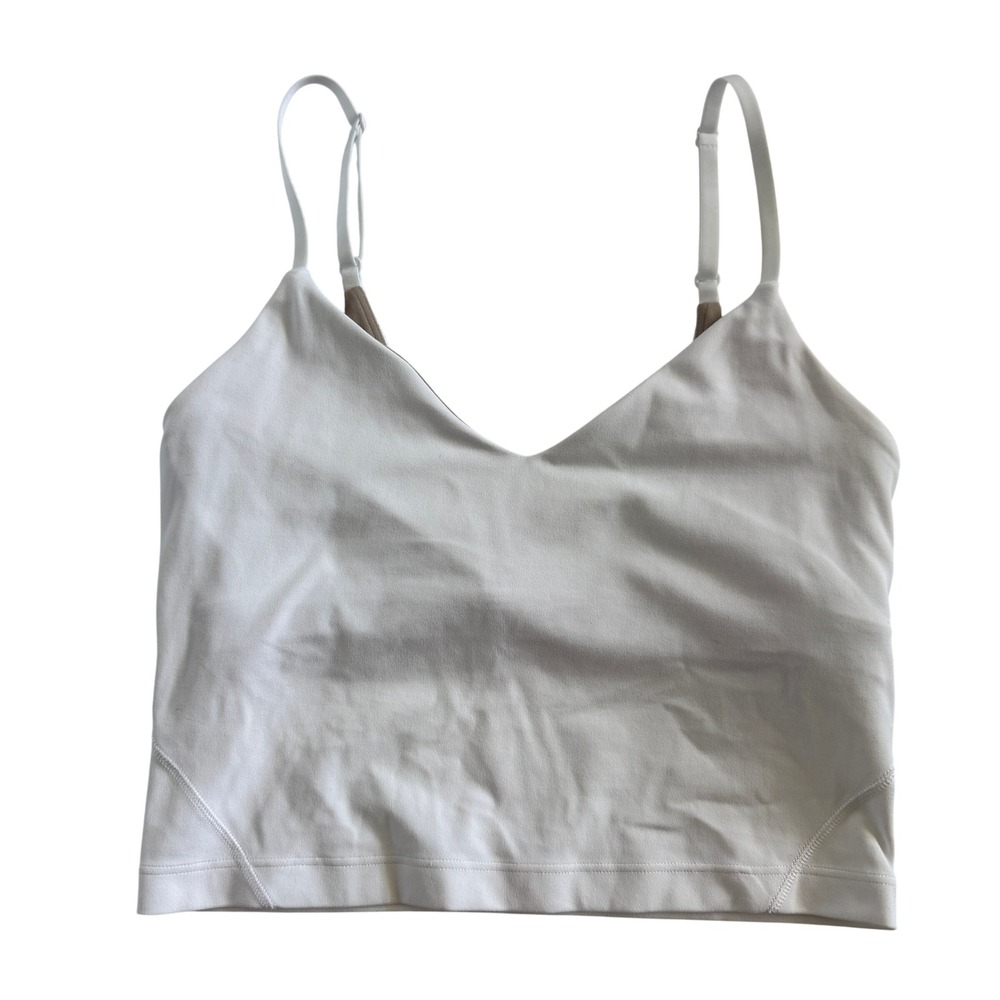 Lululemon Align Tank Top White Size 2 LW1EU0S Nulu V-Neck Cropped Camisole